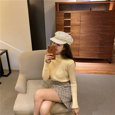 Γυναικείο πουλόβερ με ψηλό γιακά σε πολλά χρώματα