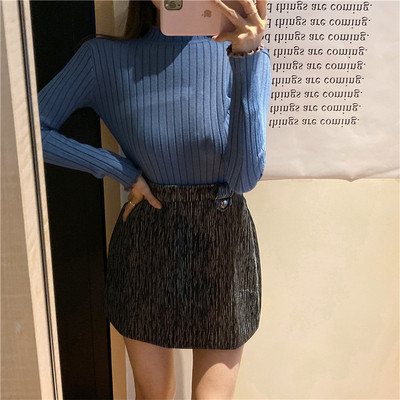 Γυναικείο πουλόβερ με ψηλό γιακά σε πολλά χρώματα