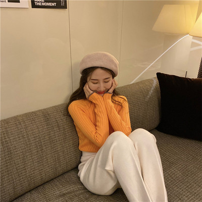 Γυναικείο πουλόβερ με ψηλό γιακά σε πολλά χρώματα