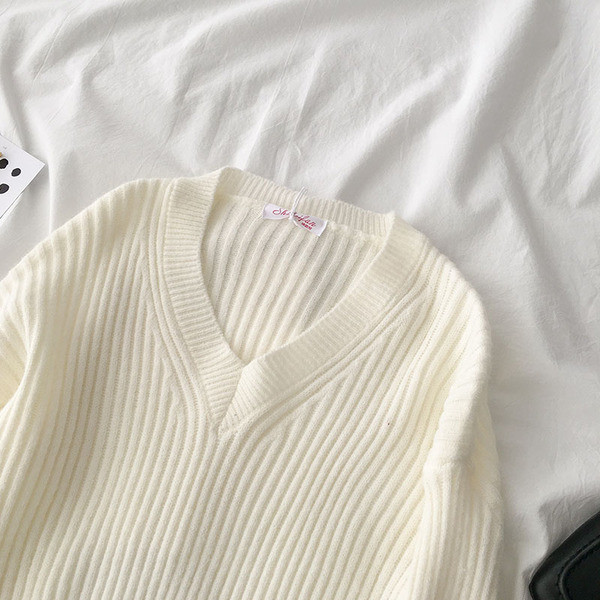 Γυναικείο casual πουλόβερ με οβάλ λαιμόκοψη  με κορδόνια σε μπλε και άσπρο χρώμα