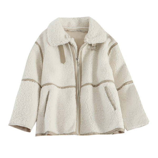 Modern női rövid kabát cipzárral és gallérral, négy színben