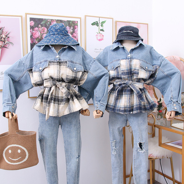 Νέο μοντέλο γυναικείο πουκάμισο με ζώνη και τσέπες σε μπλε χρώμα