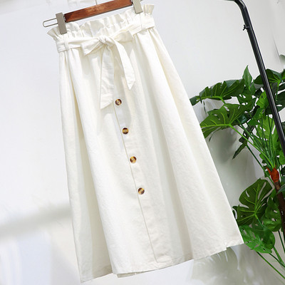 Καθημερινό μακρύ γυναικείο φόρεμα  με ψηλή μέση και κουμπιά σε επτά χρώματα