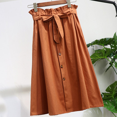 Καθημερινό μακρύ γυναικείο φόρεμα  με ψηλή μέση και κουμπιά σε επτά χρώματα