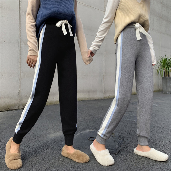 Μακρύ σπορ παντελόνι με γκρι και μαύρο χρώμα