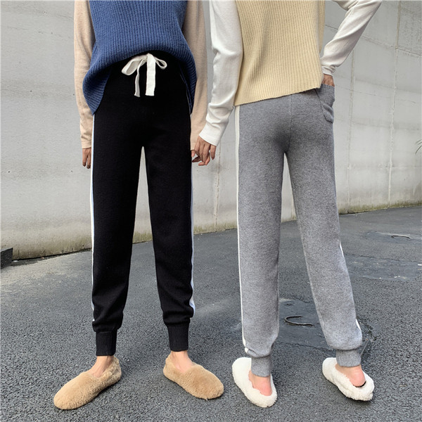 Μακρύ σπορ παντελόνι με γκρι και μαύρο χρώμα