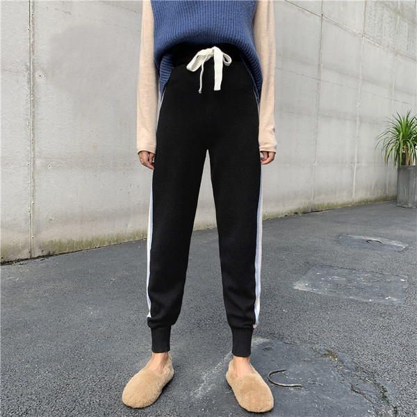 Μακρύ σπορ παντελόνι με γκρι και μαύρο χρώμα