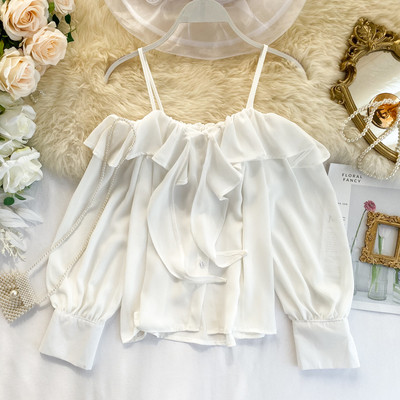 Camasa casual dama cu nasturi si umerii goi in mai multe culori