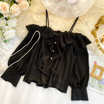 Camasa casual dama cu nasturi si umerii goi in mai multe culori