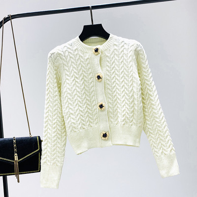 Új modell női kardigán fehér és fekete gombokkal