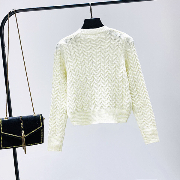 Új modell női kardigán fehér és fekete gombokkal