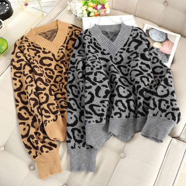 Modern női pulóver állatmintás három színben