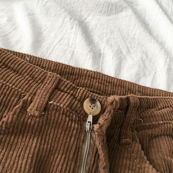 Pantaloni moderni de dama din catifea cu talie inalta in trei culori