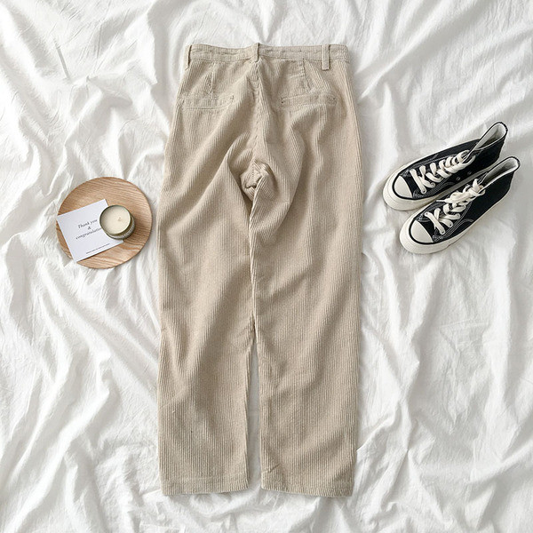 Pantaloni moderni de dama din catifea cu talie inalta in trei culori