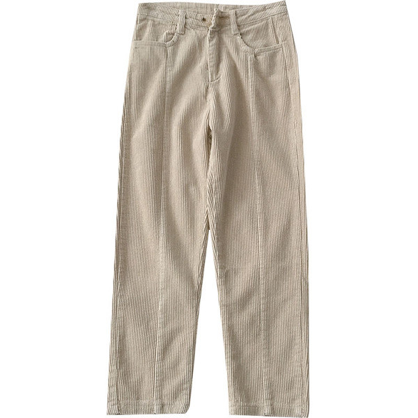 Pantaloni moderni de dama din catifea cu talie inalta in trei culori