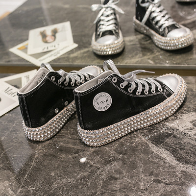 Γυναικεία αθλητικά πάνινα παπούτσια με πέτρες και ζωική τύπωμα