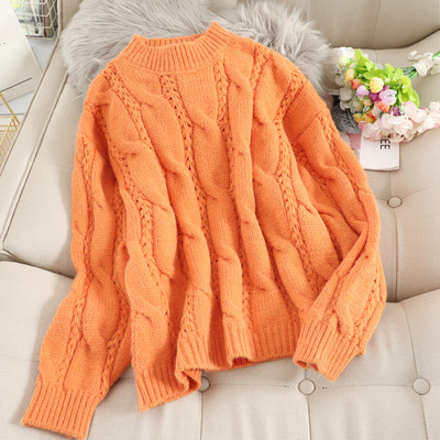 Μοντέρνο γυναικείο πουλόβερ με στρογγυλη λαιμόκοψη σε τέσσερα χρώματα