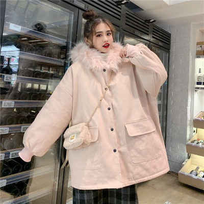 Bézs színű széles tavaszi-őszi kabát, kapucnival