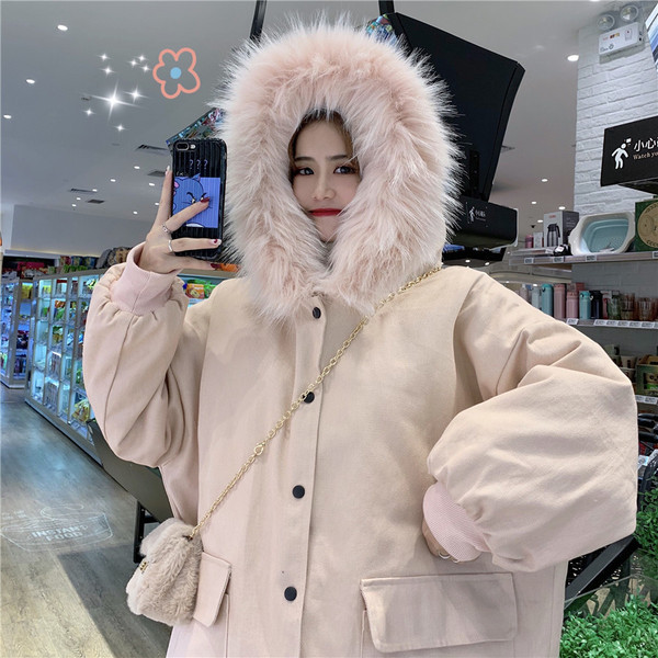 Bézs színű széles tavaszi-őszi kabát, kapucnival