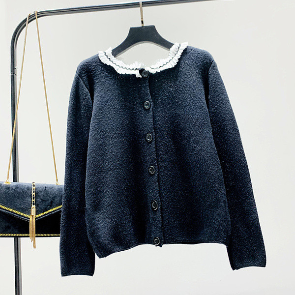 Vesta moderna de dama cu nasturi in negru, rosu si verde