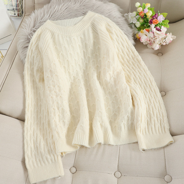 Casual γυναικείο πουλόβερ με στρογγυλόηλαιμόκοψη σε διάφορα χρώματα