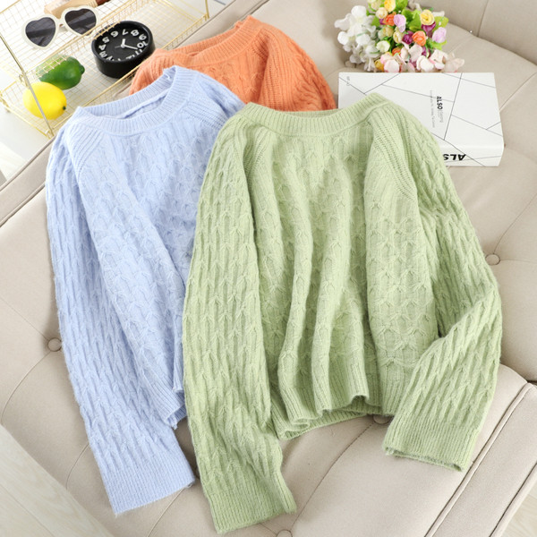 Casual γυναικείο πουλόβερ με στρογγυλόηλαιμόκοψη σε διάφορα χρώματα