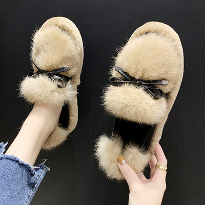 Νέο μοντέλο μοντέρνα χειμωνιάτικα γυναικεία παπούτσια με γούνα