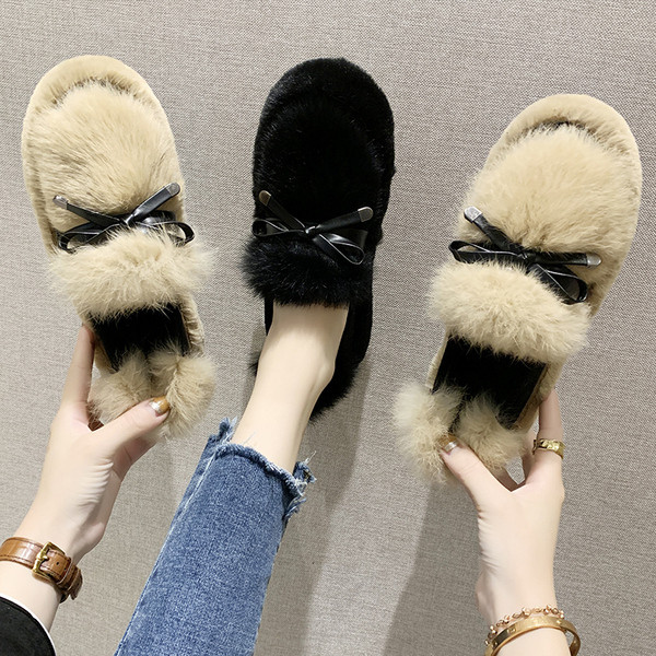 Νέο μοντέλο μοντέρνα χειμωνιάτικα γυναικεία παπούτσια με γούνα