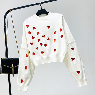 Νέο μοντέλο γυναικείο πουλόβερ σε λευκό, μαύρο και μοβ χρώμα