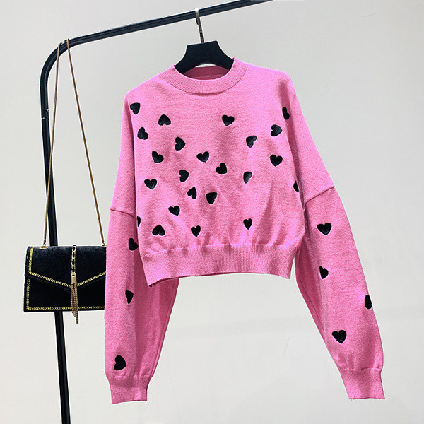 Νέο μοντέλο γυναικείο πουλόβερ σε λευκό, μαύρο και μοβ χρώμα