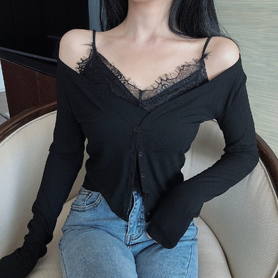 Γυναικείο σετ ζακέτα και αμάνικο σε δύο χρώματα