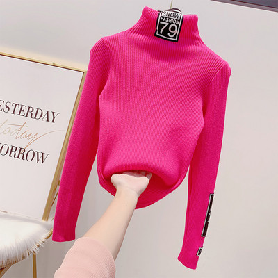 Modern női pulóver magas gallérral több színben