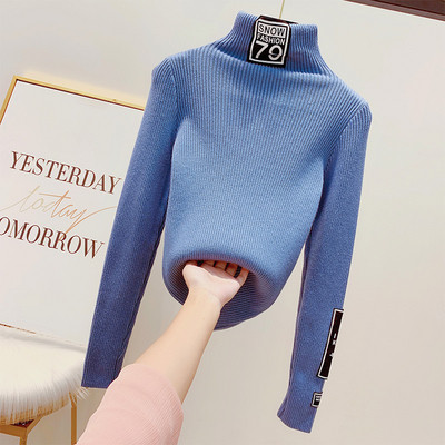 Modern női pulóver magas gallérral több színben