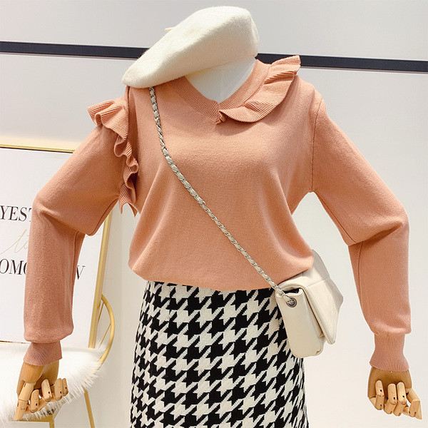 Μοντέρνο γυναικείο πουλόβερ με λαιμόκοψη σε τέσσερα χρώματα