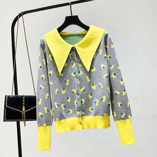 Cardigan de dama model nou cu model in alb, negru si gri