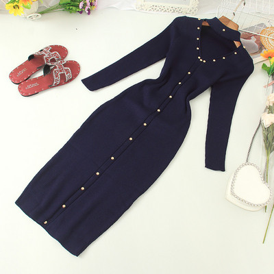 Rochie casual de dama cu maneci lungi si ochiuri in mai multe culori