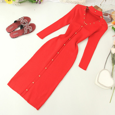 Rochie casual de dama cu maneci lungi si ochiuri in mai multe culori