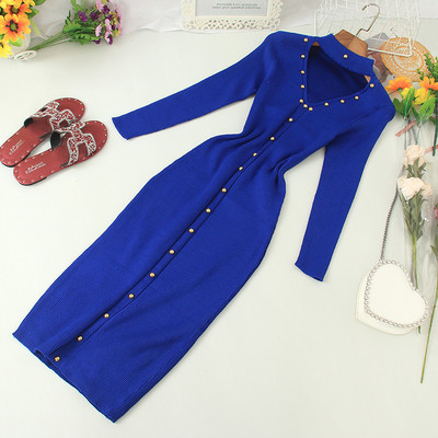 Rochie casual de dama cu maneci lungi si ochiuri in mai multe culori