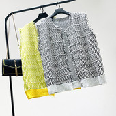 Új modell modern női mellény rögzítés nélkül fekete és zöld színben