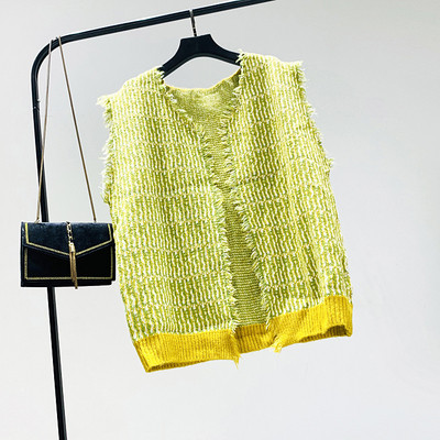 Új modell modern női mellény rögzítés nélkül fekete és zöld színben