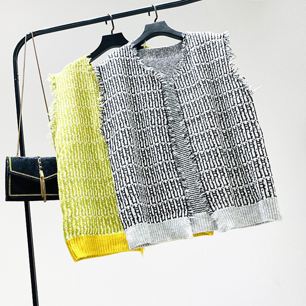 Új modell modern női mellény rögzítés nélkül fekete és zöld színben