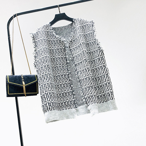 Új modell modern női mellény rögzítés nélkül fekete és zöld színben