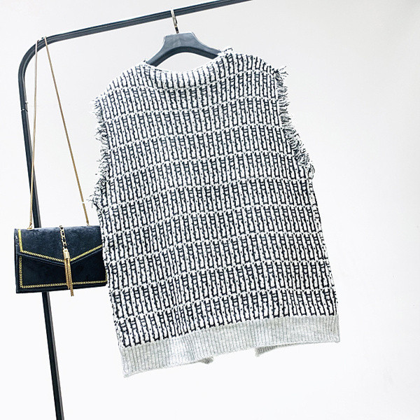 Új modell modern női mellény rögzítés nélkül fekete és zöld színben