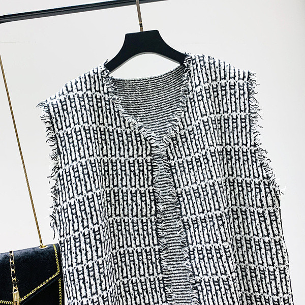 Új modell modern női mellény rögzítés nélkül fekete és zöld színben