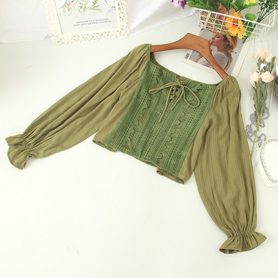 Bluza de dama moderna cu cravate si broderie in mai multe culori