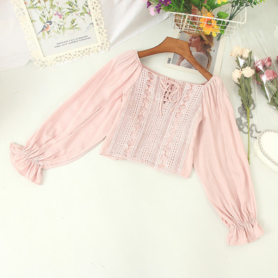 Bluza de dama moderna cu cravate si broderie in mai multe culori