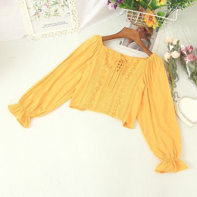 Bluza de dama moderna cu cravate si broderie in mai multe culori