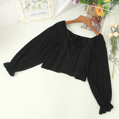 Bluza de dama moderna cu cravate si broderie in mai multe culori