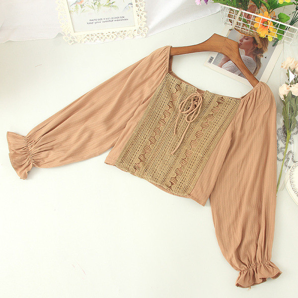 Bluza de dama moderna cu cravate si broderie in mai multe culori