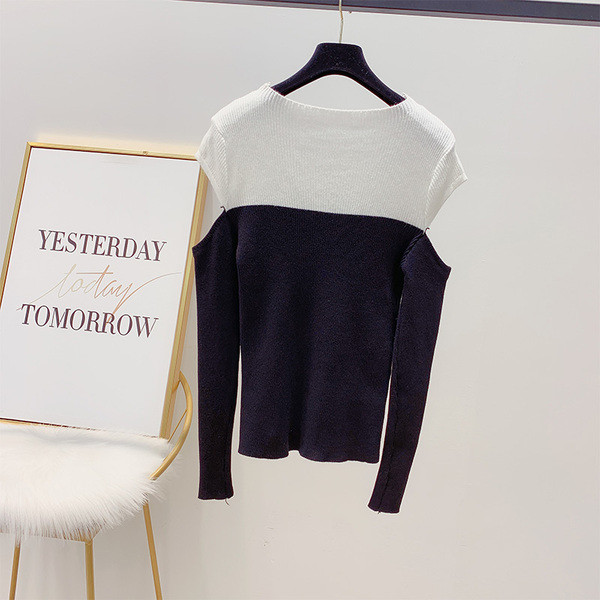 Modern női pulóver kivágott részekkel